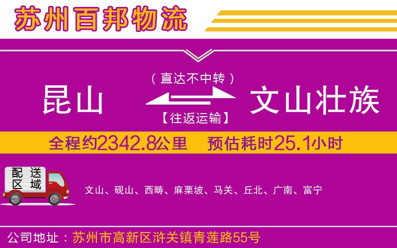 昆山到文山壯族苗族自治州物流公司