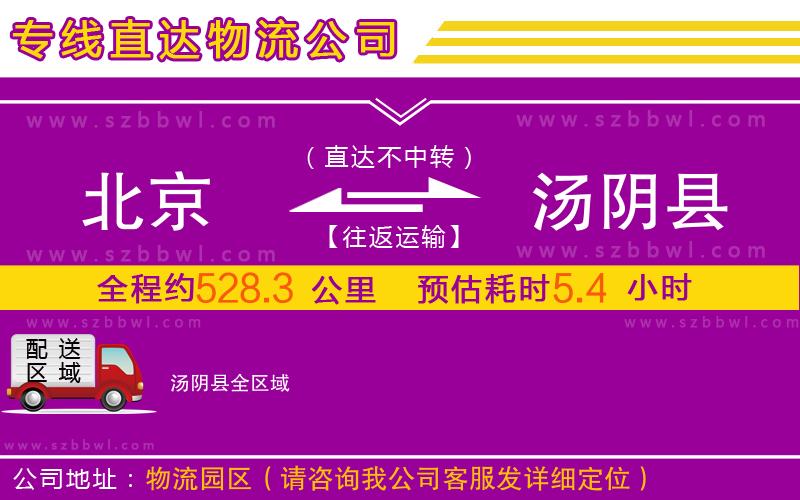 北京到湯陰縣物流專線