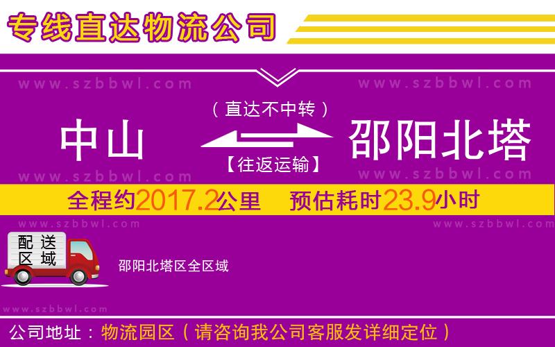 中山到邵陽北塔區(qū)物流公司