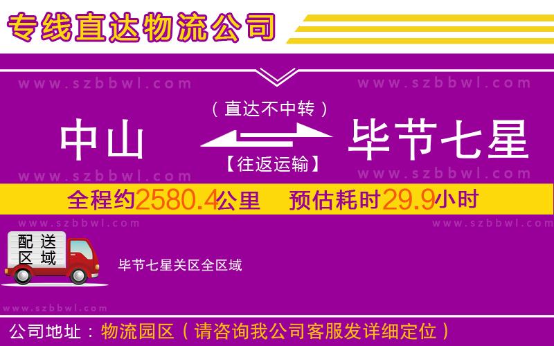 中山到畢節(jié)七星關區(qū)物流專線