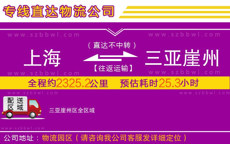 上海到三亞崖州區(qū)物流專線