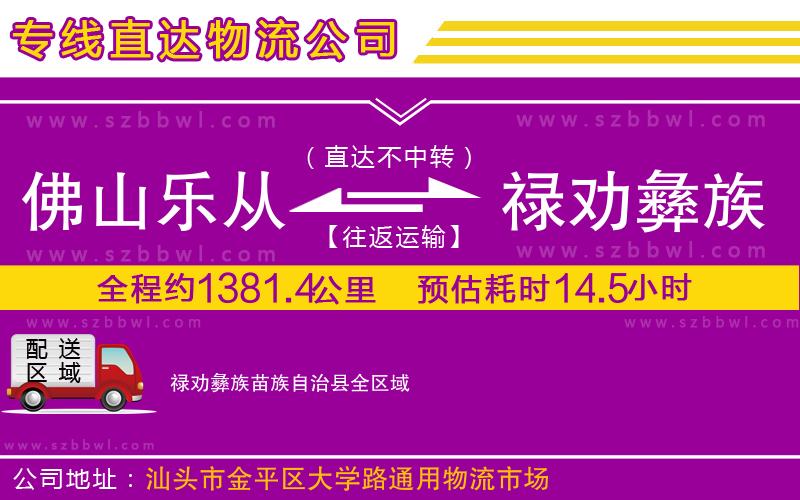 佛山樂(lè)從鎮(zhèn)到祿勸彝族苗族自治縣物流公司
