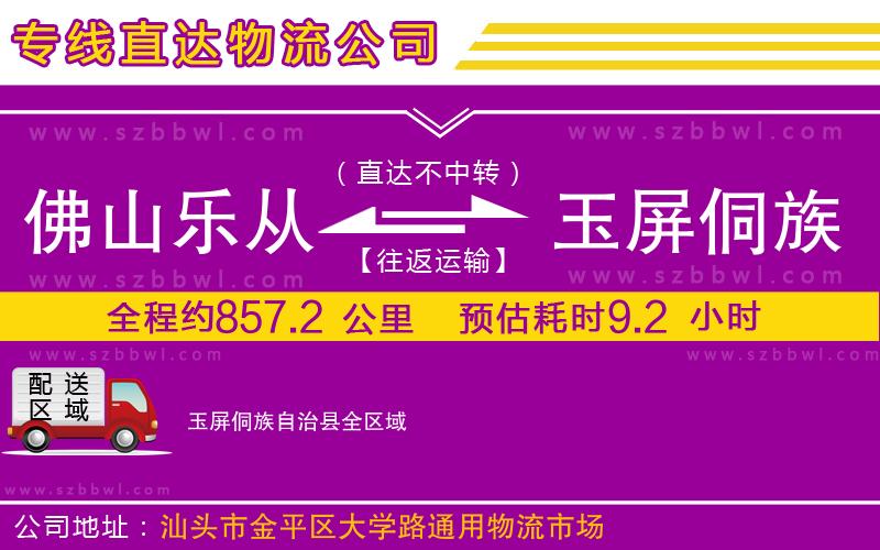 佛山樂(lè)從鎮(zhèn)到玉屏侗族自治縣物流專線