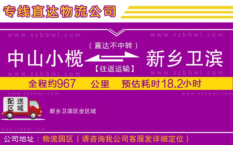 中山小欖到新鄉(xiāng)衛(wèi)濱區(qū)物流專線