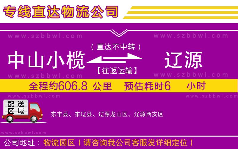 中山小欖到遼源物流專線