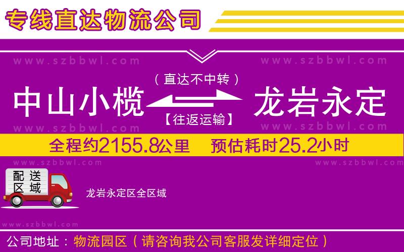 中山小欖到龍巖永定區(qū)物流專線