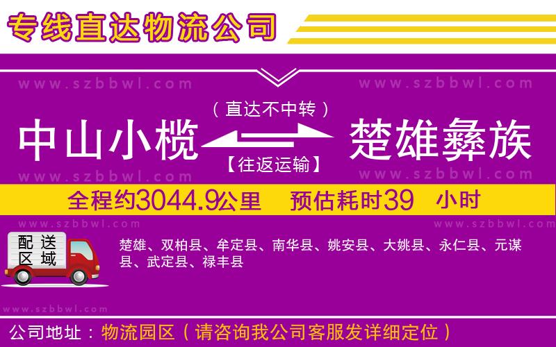 中山小欖到楚雄彝族自治州物流公司
