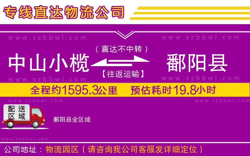 中山小欖到鄱陽縣物流公司