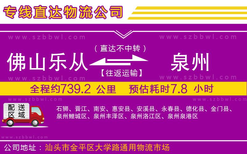 佛山樂從鎮(zhèn)到泉州物流專線