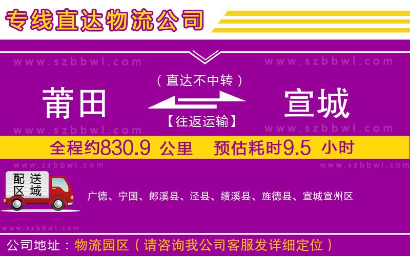 莆田到宣城物流專線