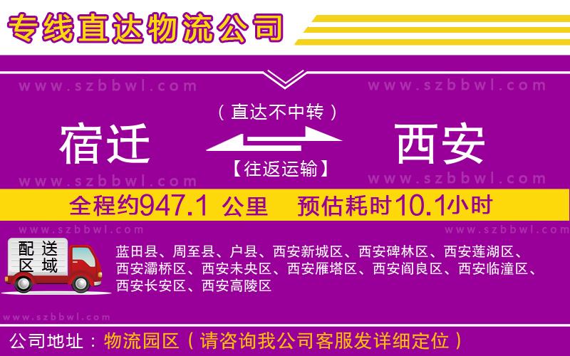 宿遷到西安物流專線