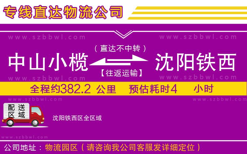 中山小欖到沈陽(yáng)鐵西區(qū)物流公司