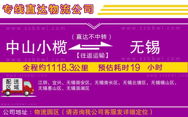 中山小欖到無(wú)錫物流專(zhuān)線