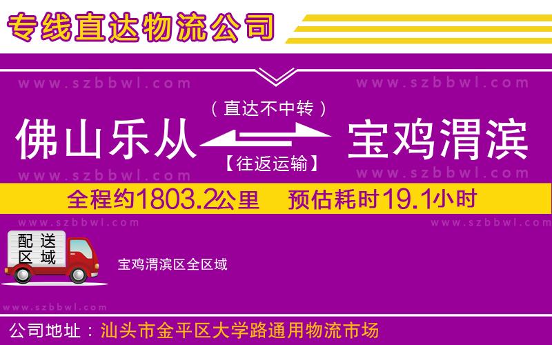 佛山樂從鎮(zhèn)到寶雞渭濱區(qū)物流公司