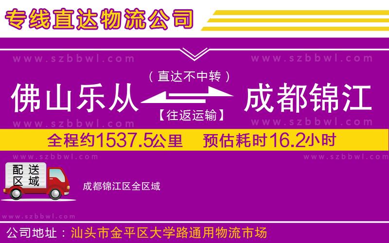 佛山樂從鎮(zhèn)到成都錦江區(qū)物流公司