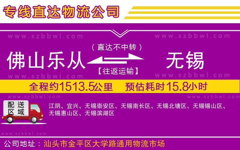 佛山樂(lè)從鎮(zhèn)到無(wú)錫物流公司