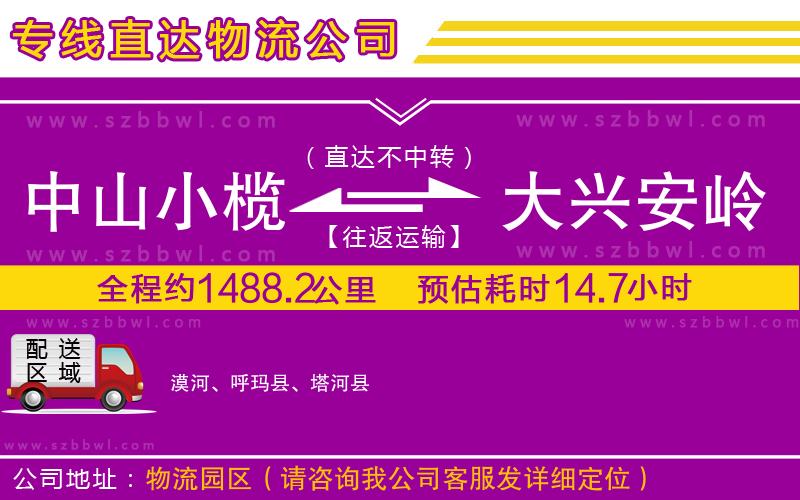 中山小欖到大興安嶺地區(qū)物流專線