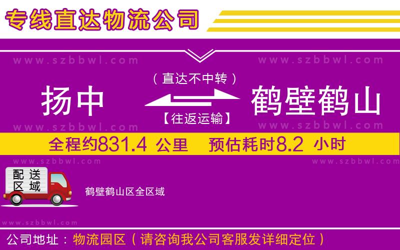 揚(yáng)中到鶴壁鶴山區(qū)物流專線