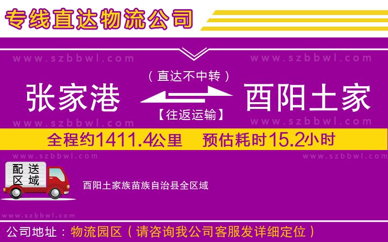 張家港到酉陽土家族苗族自治縣貨運專線