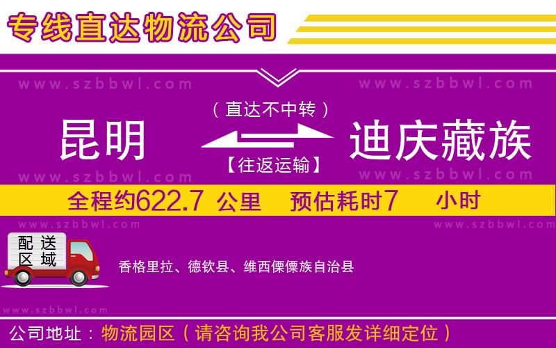 昆明到迪慶藏族自治州貨運專線
