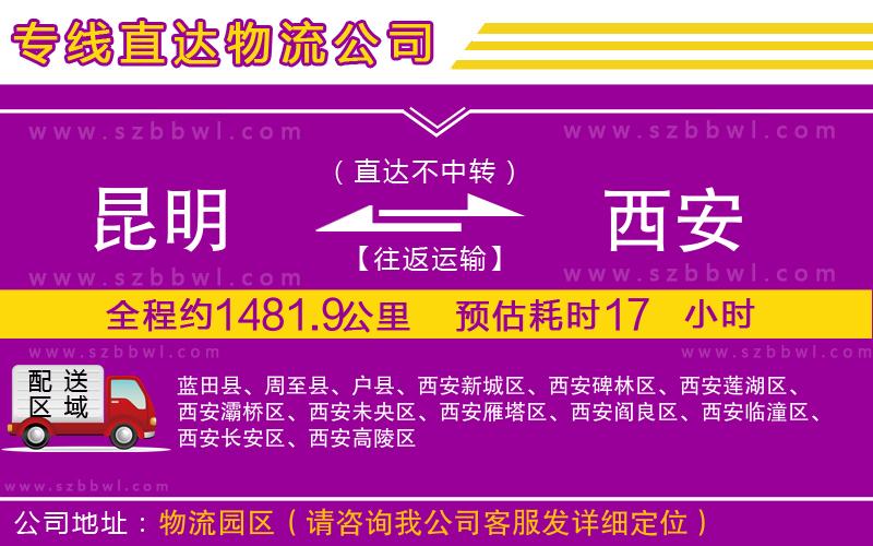 昆明到西安貨運專線