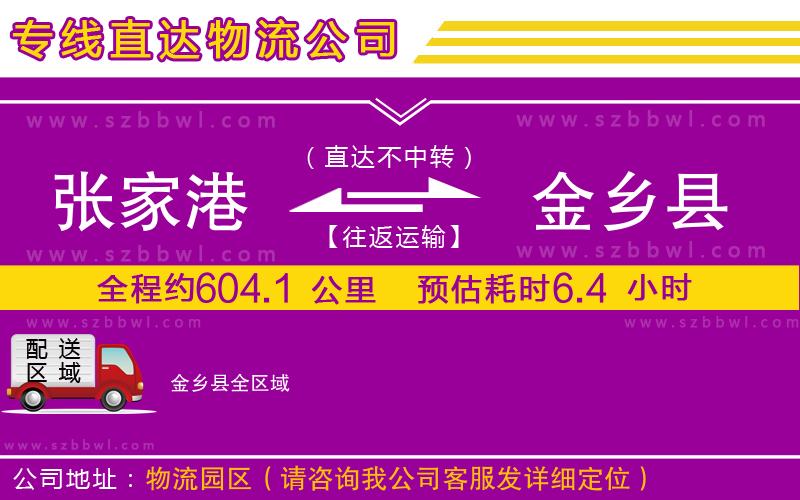 張家港到金鄉(xiāng)縣貨運專線