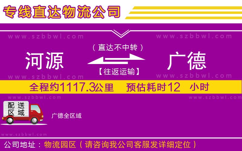河源到廣德物流專線