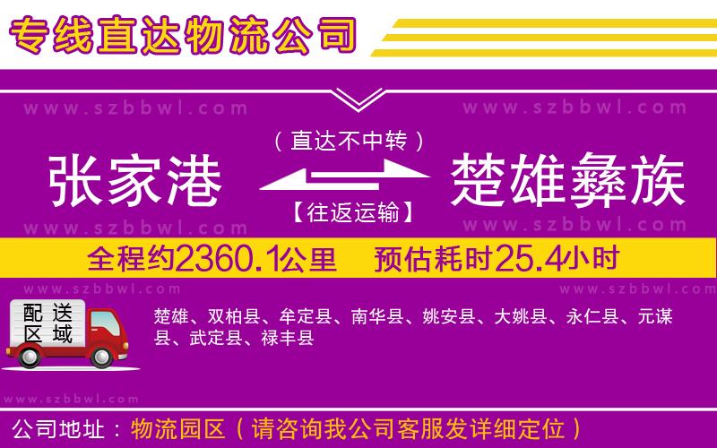 張家港到楚雄彝族自治州貨運專線