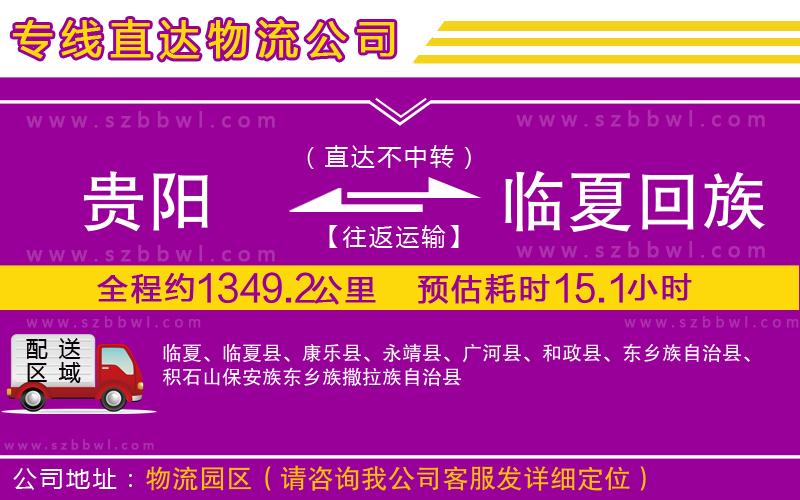 貴陽到臨夏回族自治州貨運專線