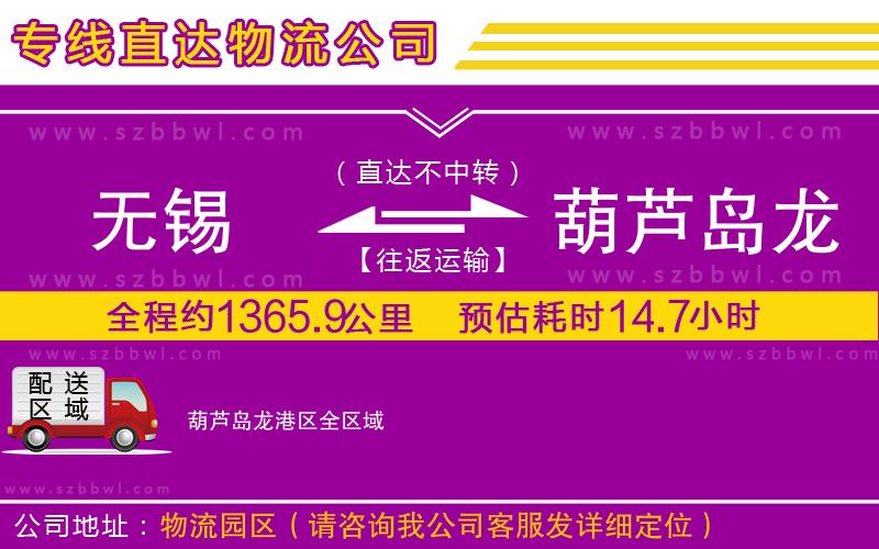 無錫到葫蘆島龍港區(qū)物流公司