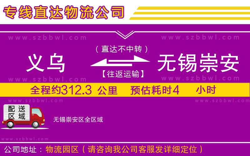 義烏到無錫崇安區(qū)貨運專線