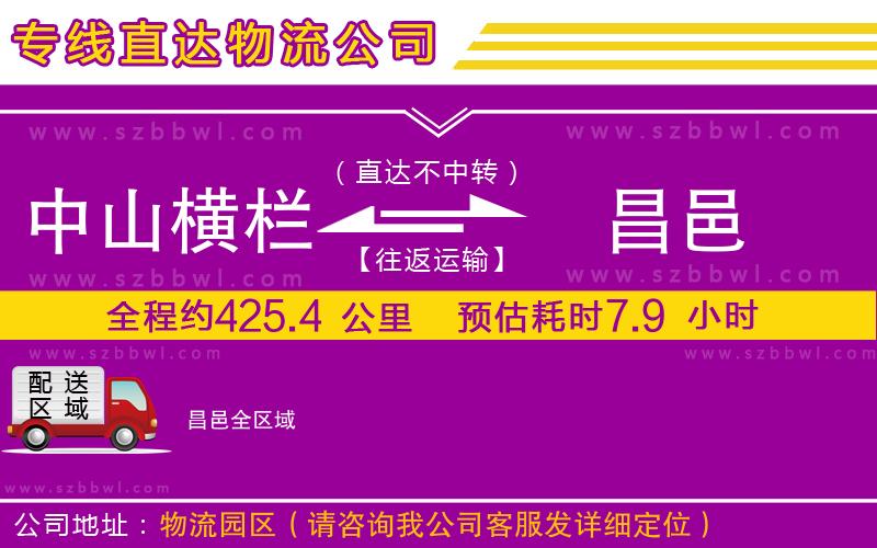 中山橫欄到昌邑物流專線