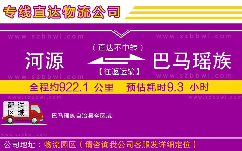 河源到巴馬瑤族自治縣貨運(yùn)專線