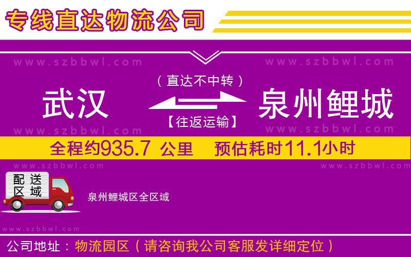 武漢到泉州鯉城區(qū)物流專線