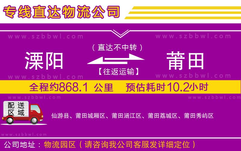 溧陽到莆田貨運專線