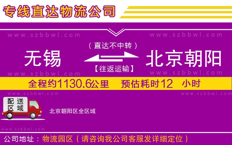 無錫到北京朝陽區(qū)貨運專線