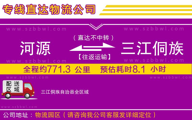河源到三江侗族自治縣貨運專線