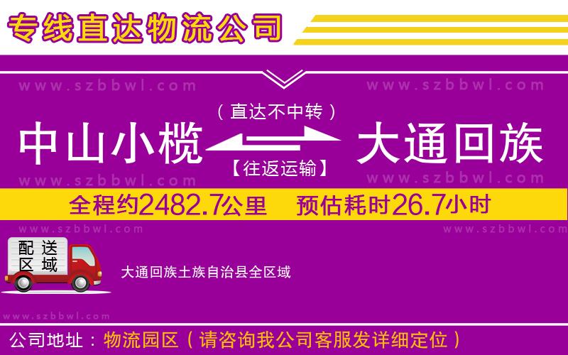 中山小欖到大通回族土族自治縣物流專線