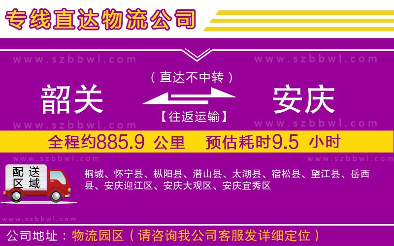 韶關(guān)到安慶貨運專線