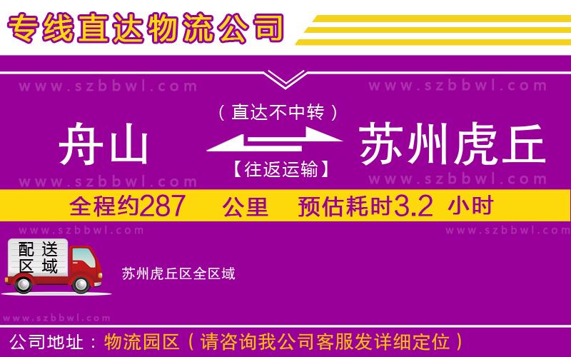 舟山到蘇州虎丘區(qū)物流專線