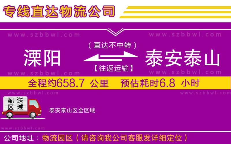 溧陽到泰安泰山區(qū)貨運(yùn)專線