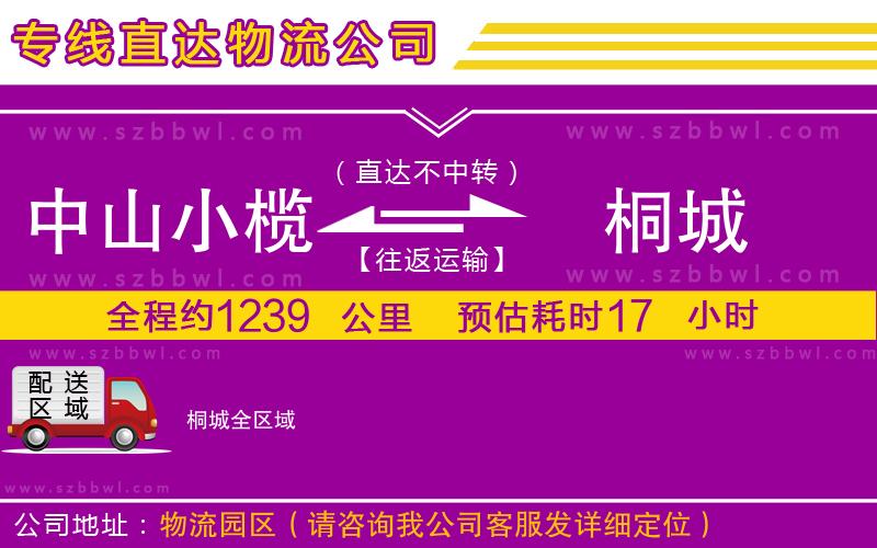 中山小欖到桐城物流專(zhuān)線(xiàn)