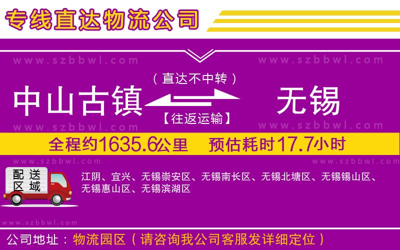 中山古鎮(zhèn)到無錫物流專線