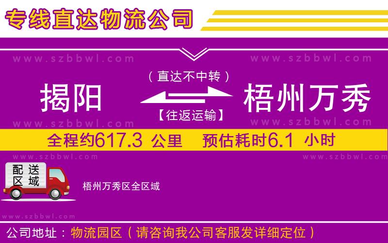 揭陽到梧州萬秀區(qū)貨運專線
