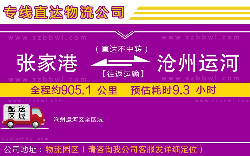 張家港到滄州運河區(qū)物流專線